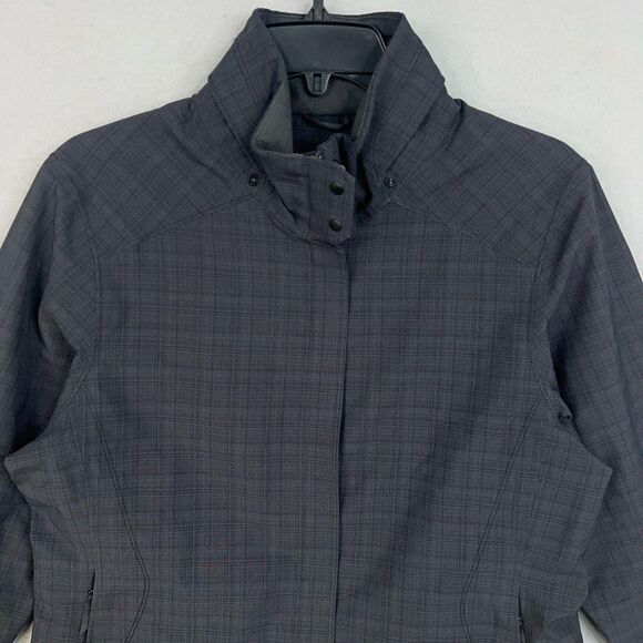 REI Jacket Womens Medium Gray Plaid Windproof Outdoor Hiking Elements Softshell - Picture 2 of 14